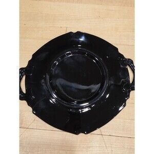 Vintage LE Smith Mt Pleasant Black Amethyst Handled Plate 8 inch